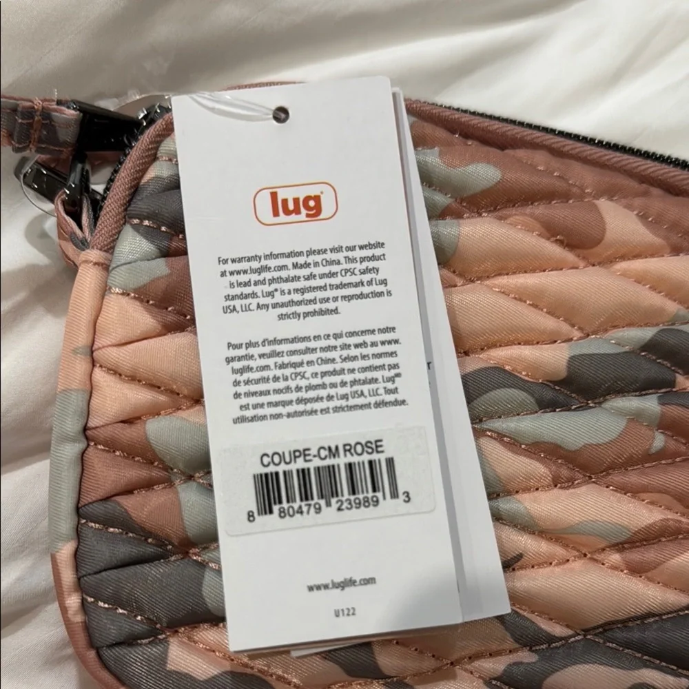 Lug Quilted Camouflage Wristlet in Pink and Gray - Picture 2 of 3